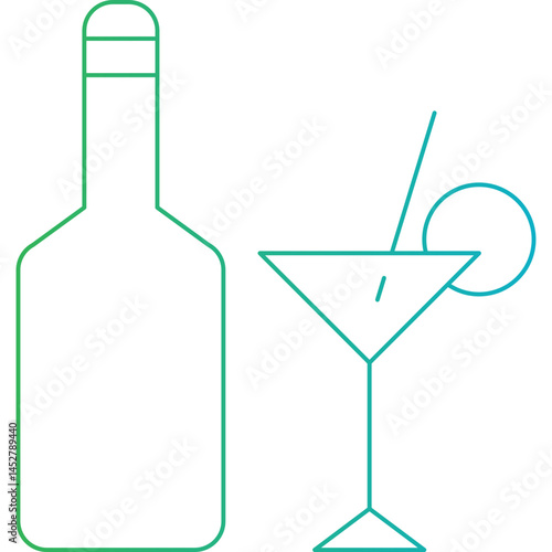 Cocktail icon single vector illustration