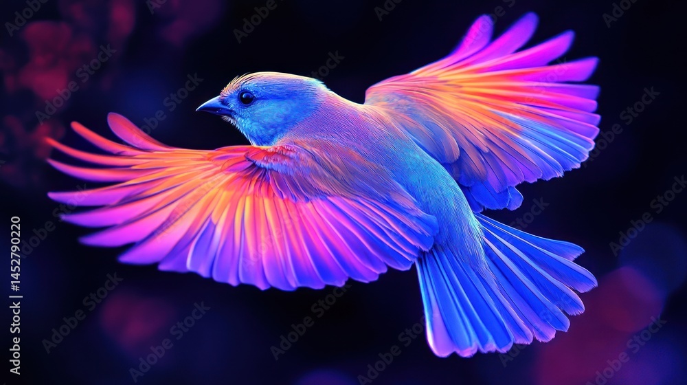 Obraz premium Vibrant Bird in Flight: A Symphony of Colors