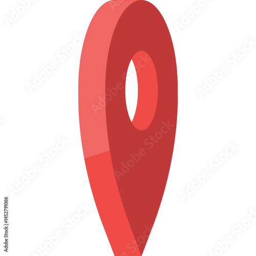 Red Map Pin, Pointer, Marker, Navigation, GPS. Vector 3d Icon