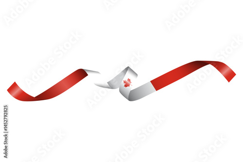 Set of flag ribbon with colors of Canada for independence day celebration decoration
