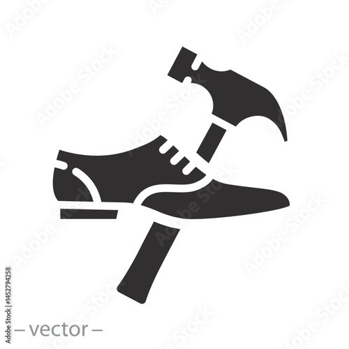 men's classic shoe service, shoe repair icon, footwear, flat vector illustration