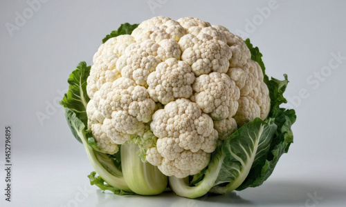 A single cauliflower head sitting on a table