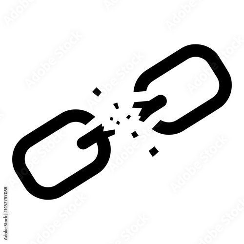 Broken chain link symbolizing freedom and breaking barriers  