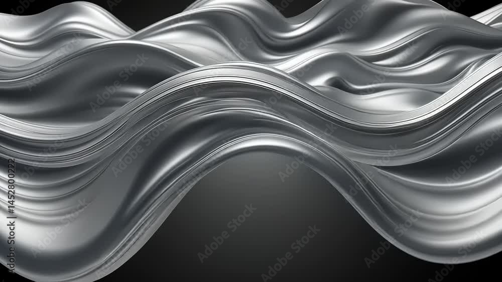 Silver metallic flowing drapes on dark background. Silver metallic flowing drapes on dark background.