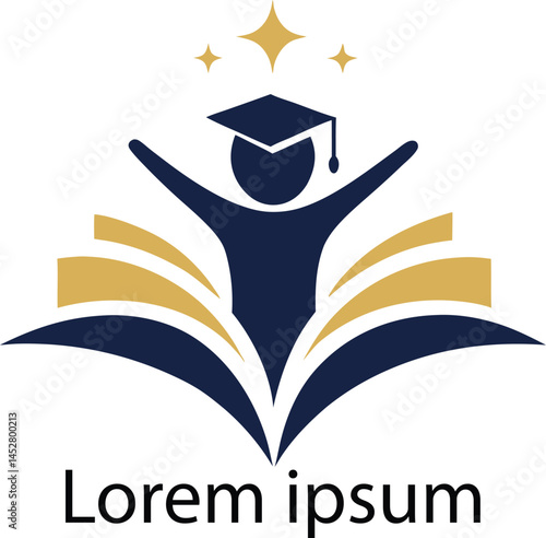 Graduate Student Success Education Achievement Logo Design