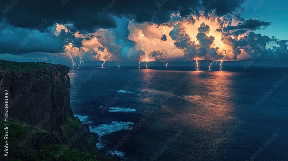A vast ocean viewed from a high cliff
