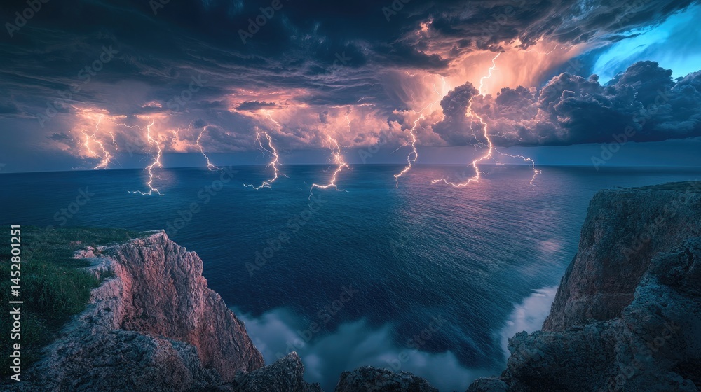 A vast ocean viewed from a high cliff