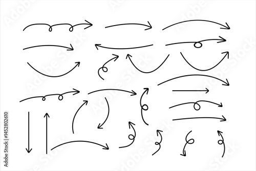  Doodle Arrows Set  Various Sketchy Directional Line Art Collection