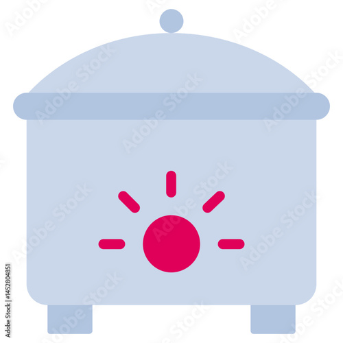 Slow Cooker Flat Design Icon, Cooking And Kitchen Flat Design Icon Symbol