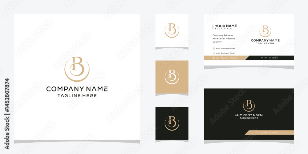 initial letter B luxury logo design, typography text serif icon template business card initial letter B luxury logo design, typography text serif icon template business card