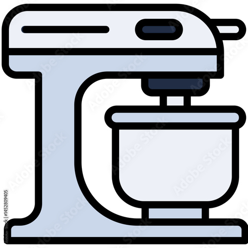 Mixer Blender Outline Flat Design Icon, Cooking And Kitchen Outline Flat Design Icon Symbol