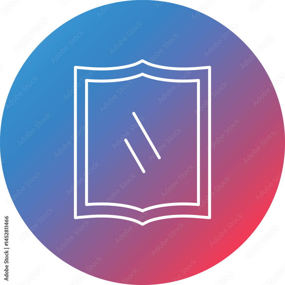 Mirror Line Gradient Circle Background Icon Mirror Line Gradient Circle Background Icon