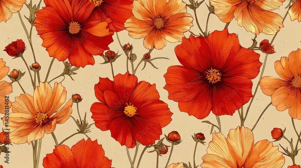 custom made wallpaper toronto digitalVibrant Floral Pattern Design