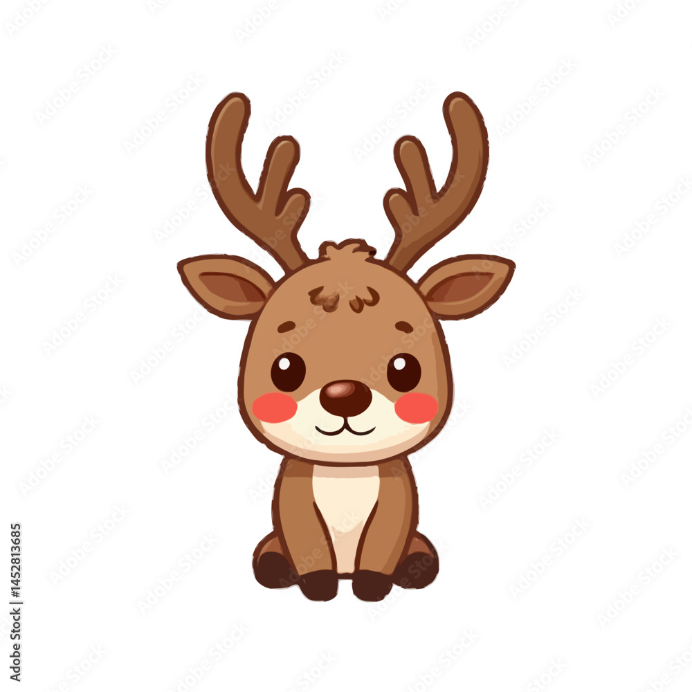 Fototapeta premium Adorable Little Baby Reindeer Icon Design