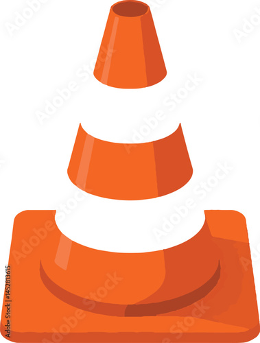 Orange safety cone vector icon