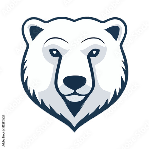 Simple, Contoured Polar Bear Icon Design 