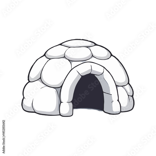 Simple 3D Contoured Arctic Igloo Icon Design 