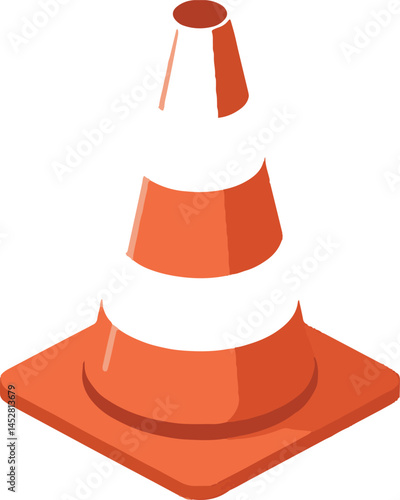 Orange safety cone vector icon