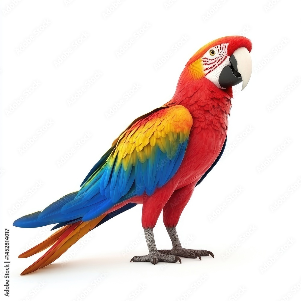 Fototapeta premium Vibrant macaw, showcasing tropical plumage.