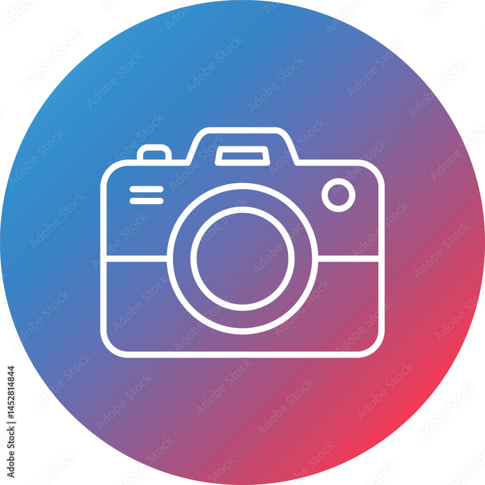 Camera Line Gradient Circle Background Icon Camera Line Gradient Circle Background Icon