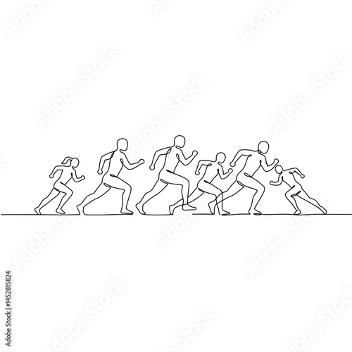 Running Silhouettes in Motion Against a Simple Background  