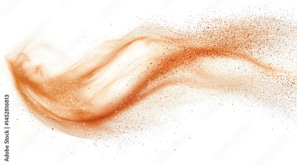 Fototapeta premium Brown powder explosion, swirling motion