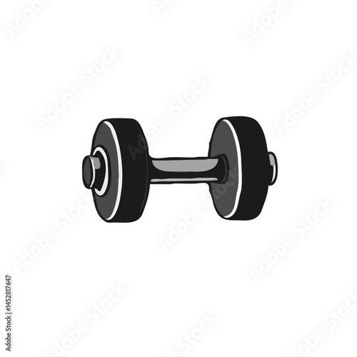 Simplified, Grayscale Dumbbell Design