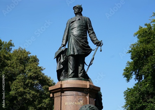 The historic Otto von Bismarck memorial statue at Tiergarten Park, Berlin, Germany