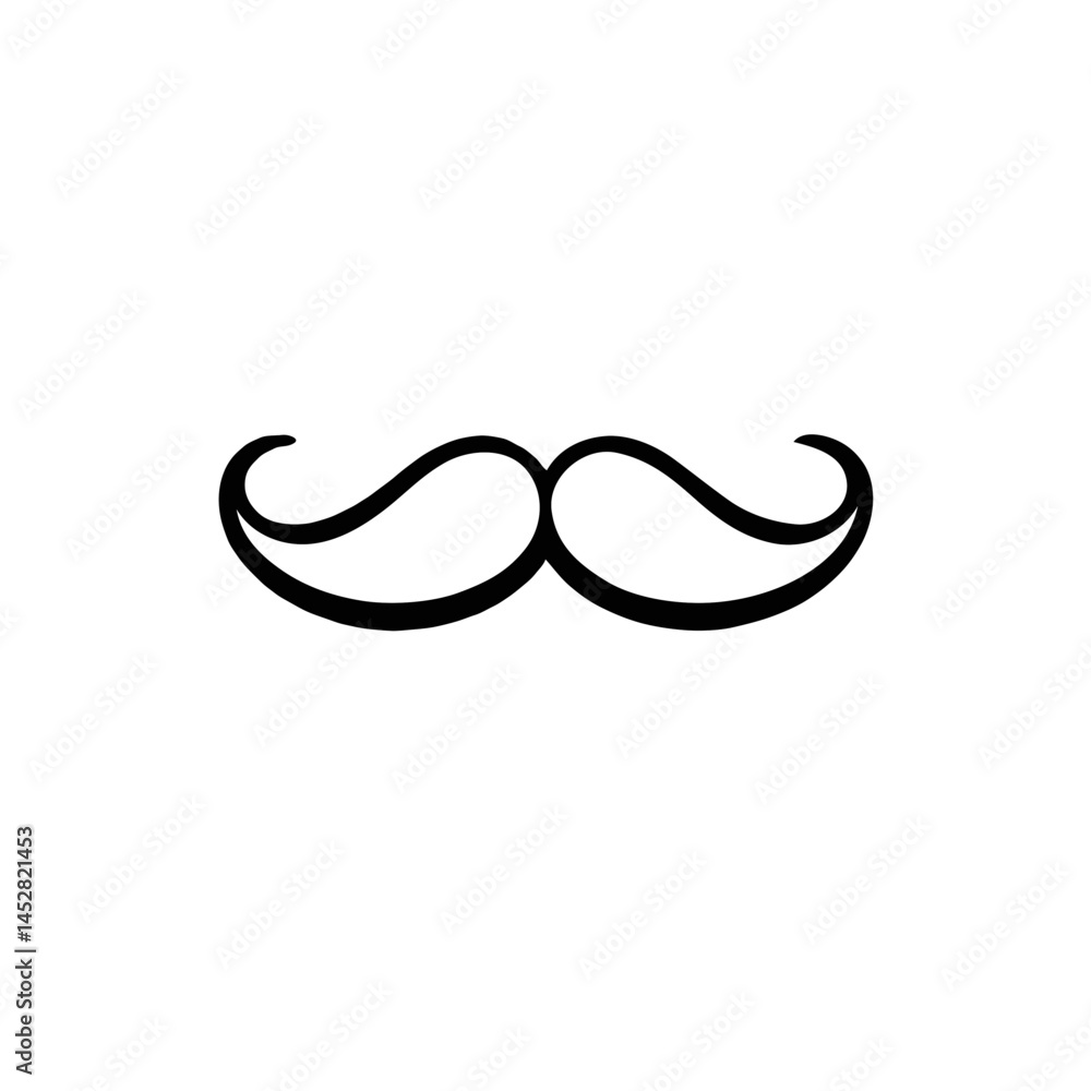 Simple Black & White Mustache Icon Design Simple Black & White Mustache Icon Design