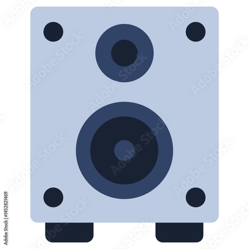 Subwoofer Flat Design Icon, Audio Element Flat Design Icon Symbol