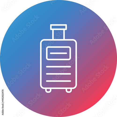 Luggage Line Gradient Circle Background Icon