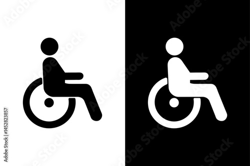 Flat Access Ramp Icon Set High-Contrast Vector Silhouettes.
