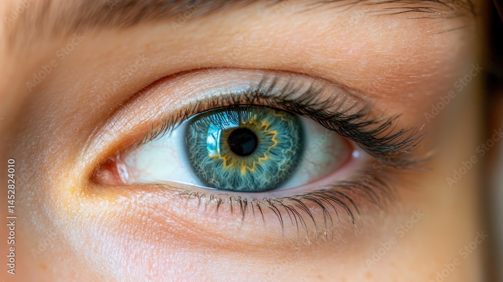 Fototapeta premium Closeup of a mesmerizing blue eye.