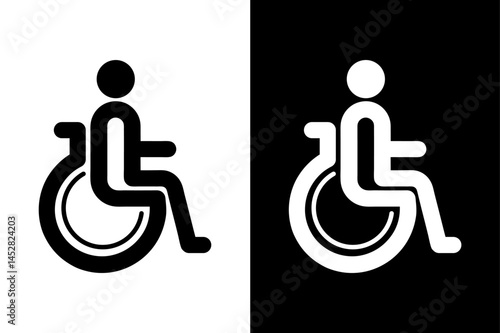 Accessibility Ramp Vector Icons Black and White Silhouette Collection.