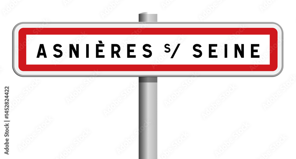 Panneau sur poteau de Asnières-sur-Seine, Hauts-de-Seine, Île-de-France Panneau sur poteau de Asnières-sur-Seine, Hauts-de-Seine, Île-de-France
