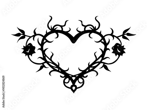Thorned Heart with Rose Accents