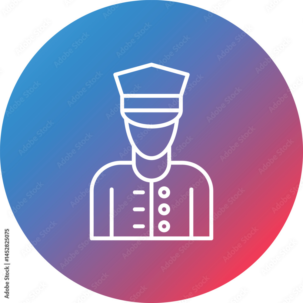 Doorman Line Gradient Circle Background Icon Doorman Line Gradient Circle Background Icon