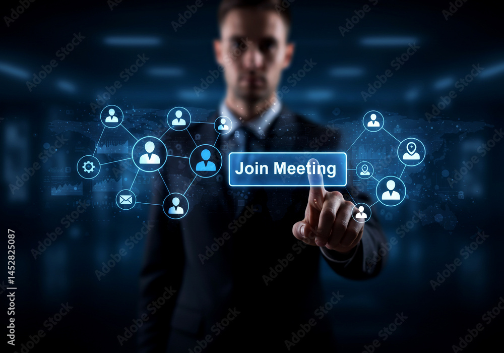 Obraz premium Colleagues joining virtual meeting