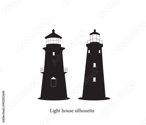 lighthouse vector illustration silhouette set