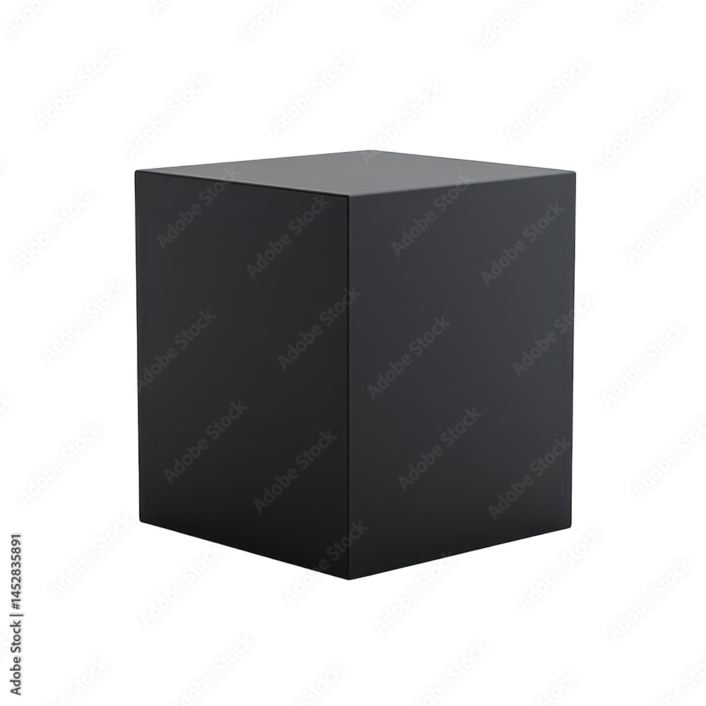 Solid Black Cube on Transparent Background with Minimalist Design and Modern Aesthetic for Creative Applications Solid Black Cube on Transparent Background with Minimalist Design and Modern Aesthetic for Creative Applications