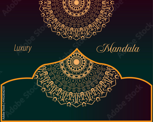 luxury Mandala background design in gold color vector ornament
