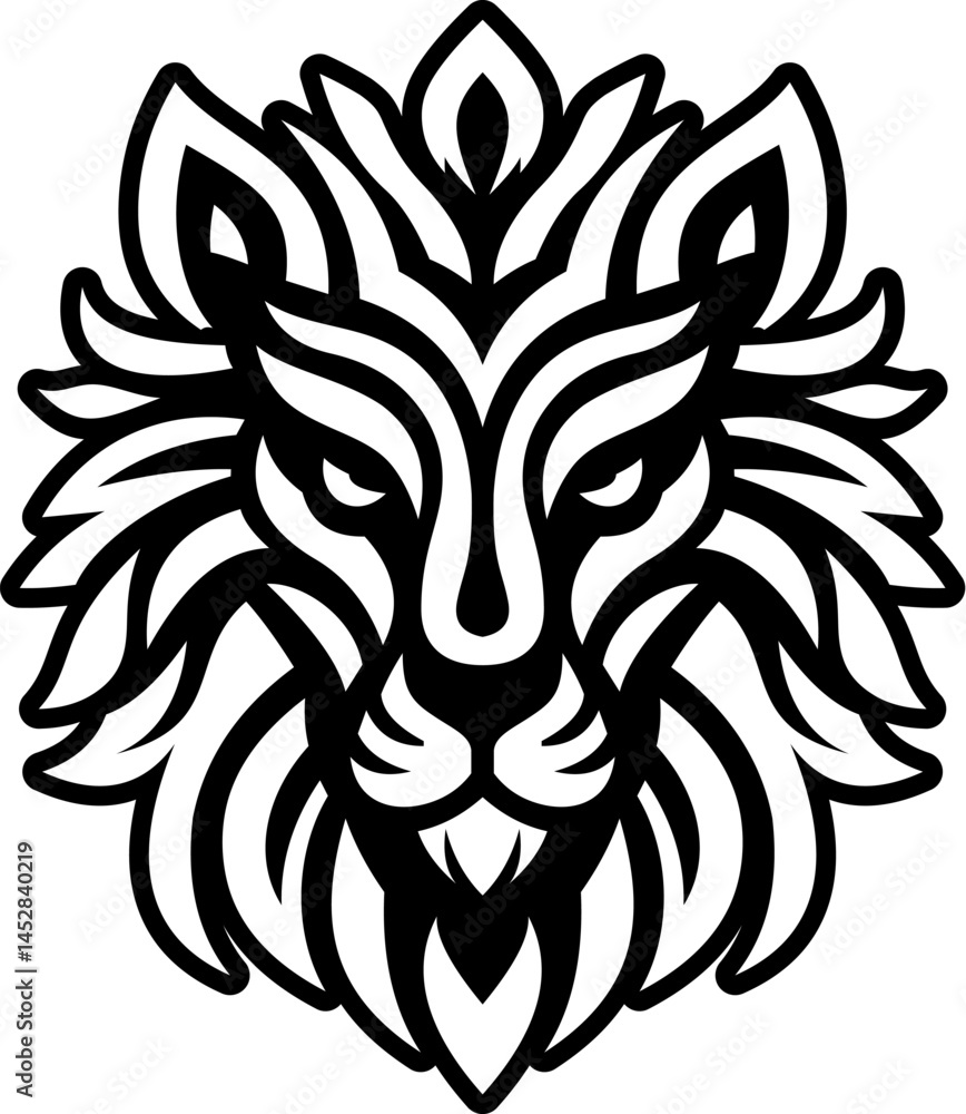 Fototapeta premium Tribal Lion Head Icon Vector Animal Design