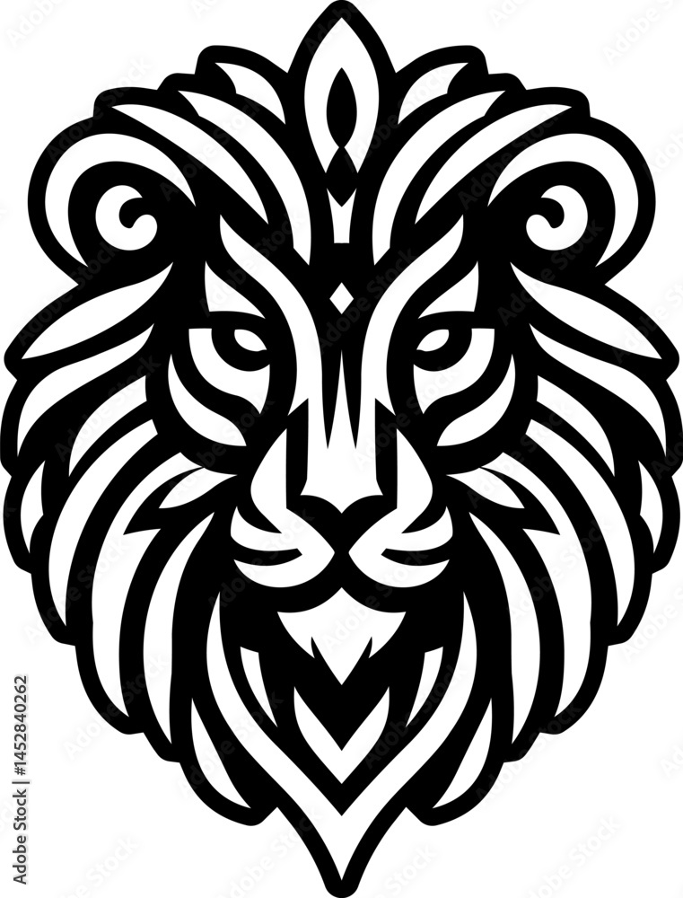 Fototapeta premium Tribal Lion Head Icon Vector Animal Design