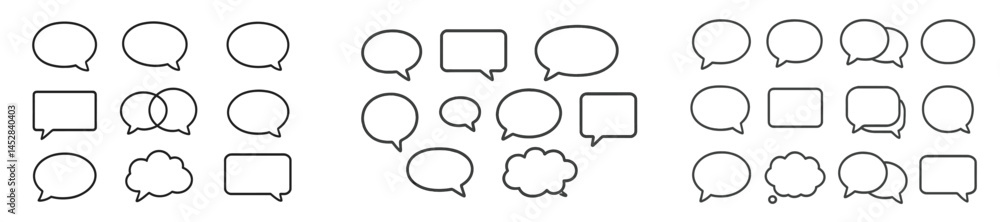 Collection of empty speech and thought bubbles in various shapes and sizes for creative design use Collection of empty speech and thought bubbles in various shapes and sizes for creative design use