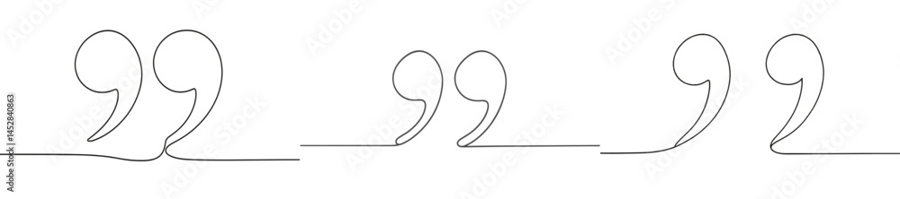 Creative wire art showcasing three sets of quotation marks in minimalist style, perfect for design enthusiasts and art lovers Creative wire art showcasing three sets of quotation marks in minimalist style, perfect for design enthusiasts and art lovers