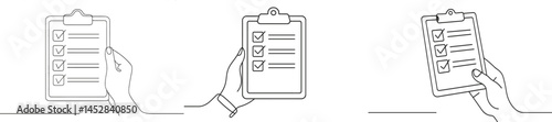 Checklist on clipboard held by hand for task management and organization at workplace