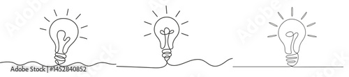 Creative illustration of light bulbs emerging from water, represented with simple line art and minimalistic design