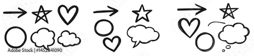 Creative doodles illustrating concepts of love, ideas, and transformation captured in a simple sketch format