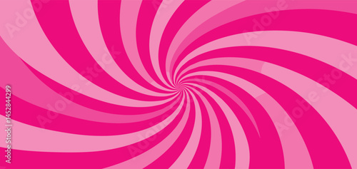 Pink ice-cream swirl background. Spiral candy pattern. Groovy vector strawberry color