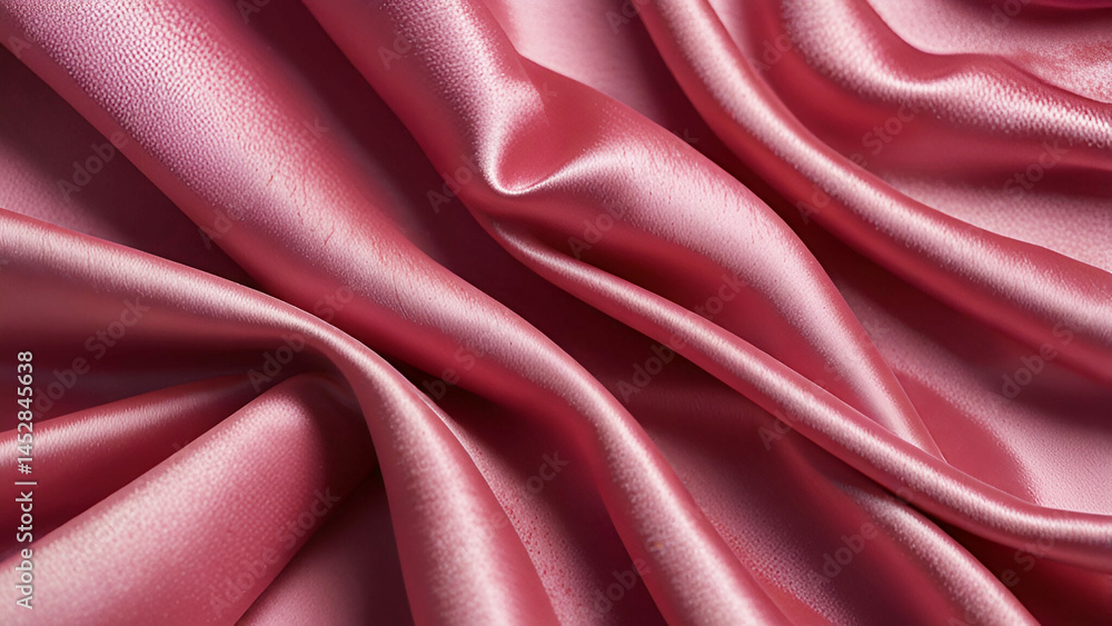 Fototapeta premium Pink Satin Fabric: Luxurious Smooth Textile